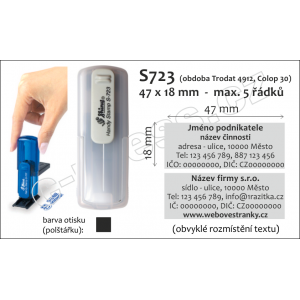 S-723 (obdoba Trodat Mobile printy 9412, Colop Pocket stamp 30)